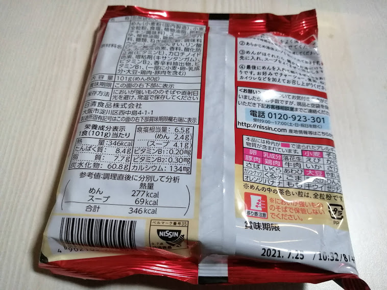 栄養成分と原材料